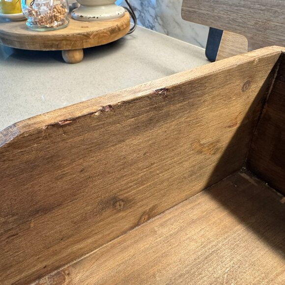 Rustic Wooden Caddy – Farmhouse Organization & Decorative Catch-All - Picture 13 of 15